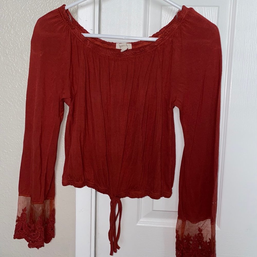 Off the shoulder Ruffle sleeve top